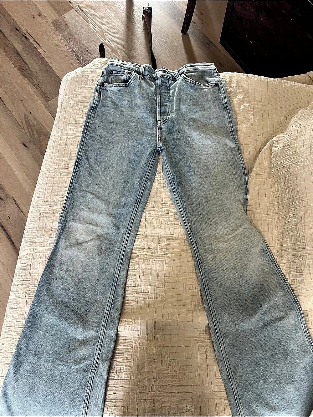 RE/DONE The Riding Jean Flare Jeans in Blue Waist 28 Like New